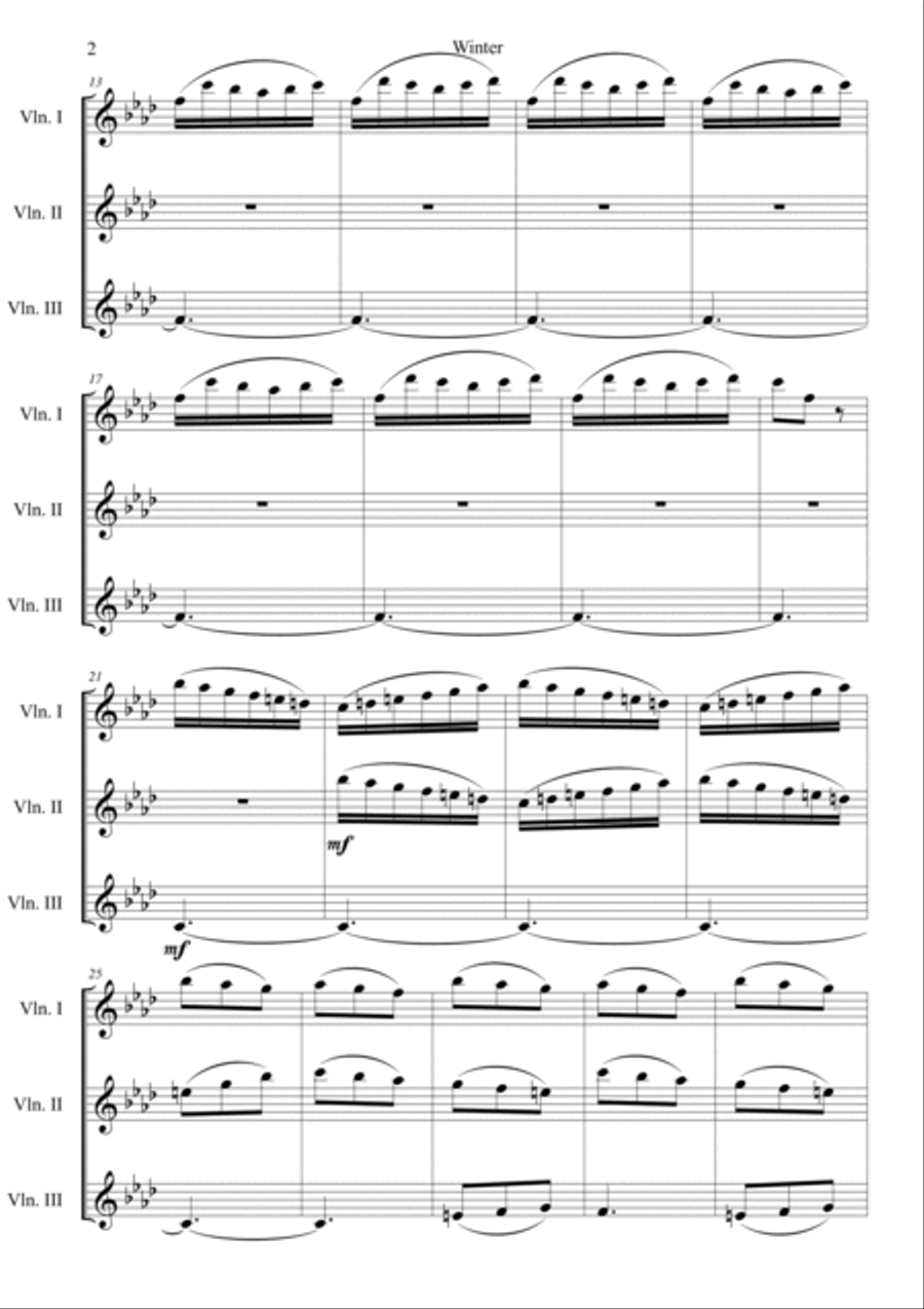 The Four Seasons: Winter 3rd Movement Violin scores gallery preview page 2