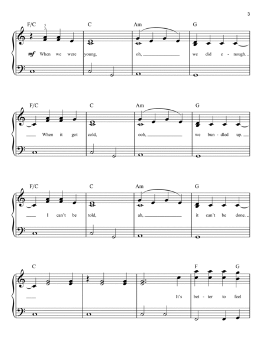 Stubborn Love Easy Piano scores gallery preview page 3