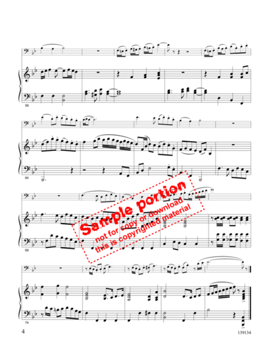 Guide Me O Great Jehovah Trombone Solo scores gallery preview page 4