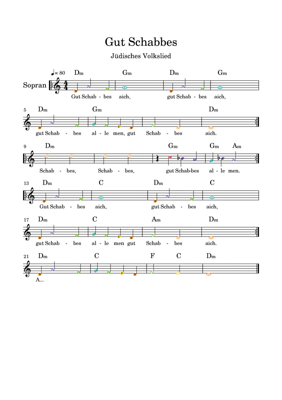 Gut Schabbes Gut Schabbes Easy Piano scores gallery preview page 1