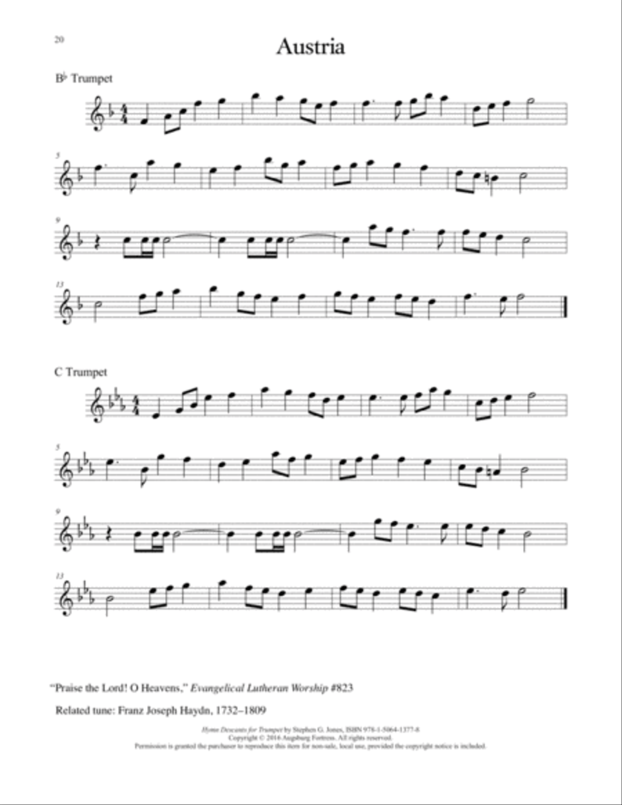 Hymn Descants for Trumpet C Trumpet scores gallery preview page 21