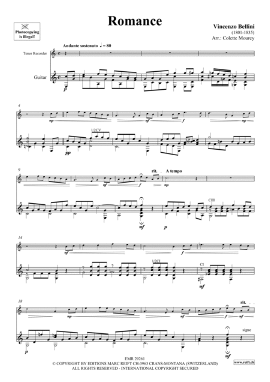 Romance Tenor Recorder scores gallery preview page 4