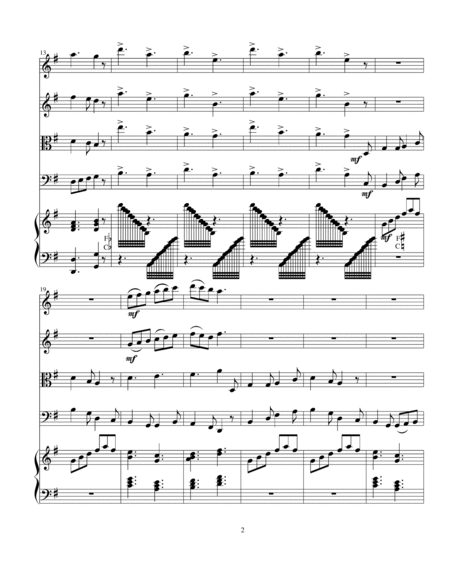 I Saw Three Ships (score), arranged for string quartet or flute quartet with harp or keyboard image number null