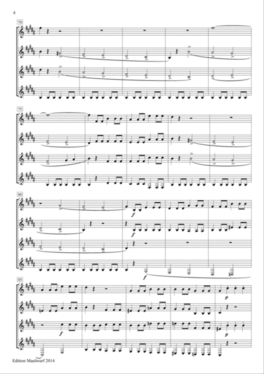 A Midsummer Night's Dream Brass Quartet scores gallery preview page 6