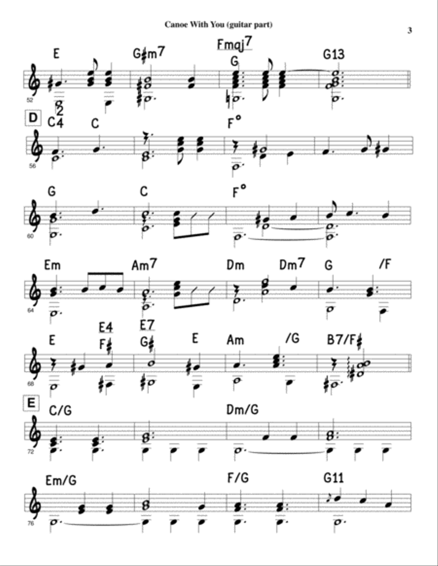 Canoe With You - Guitar part (for violin and guitar duet) String Duet scores gallery preview page 4