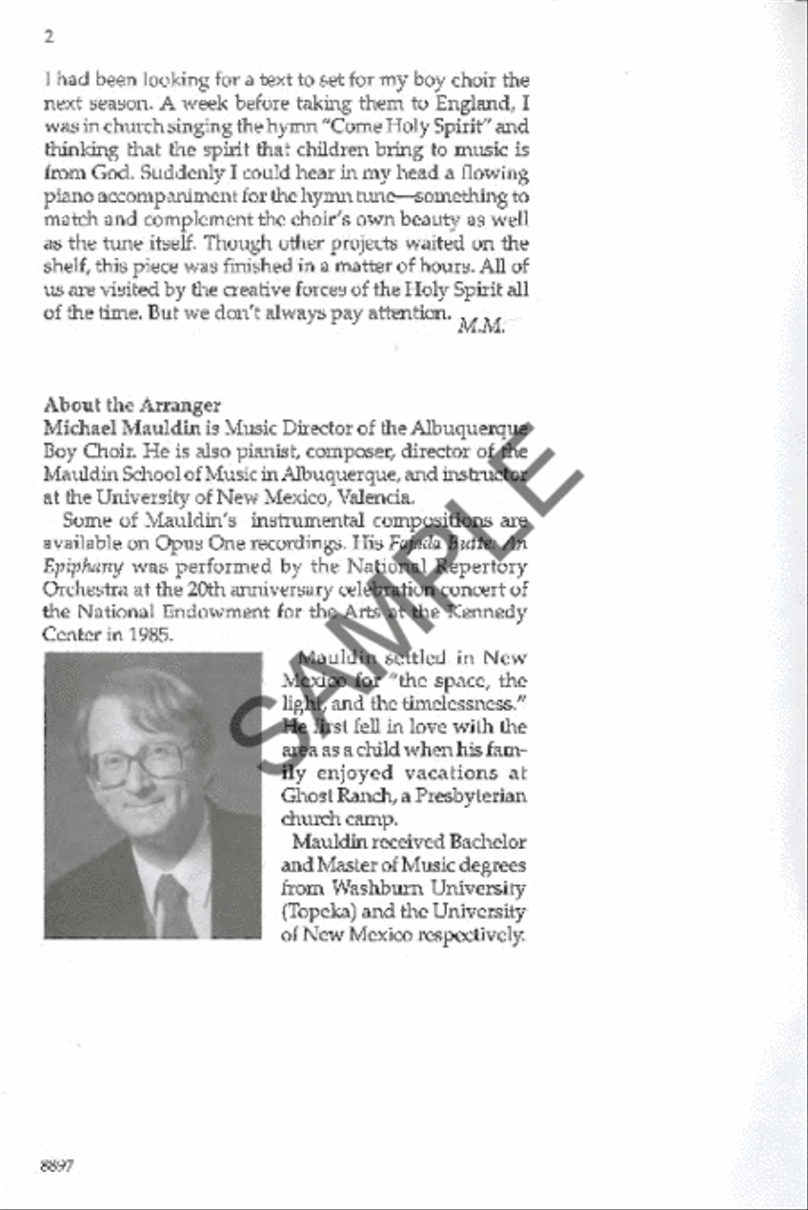 Come, Holy Spirit Come, Holy Spirit 4-Part scores gallery preview page 2