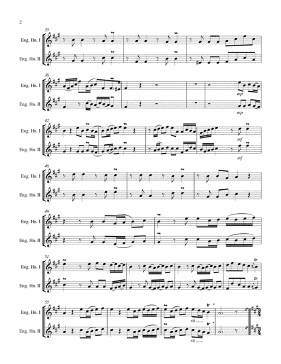 Concerto for Two English horns in D Major, Op. 7 No. 8 English Horn scores gallery preview page 4