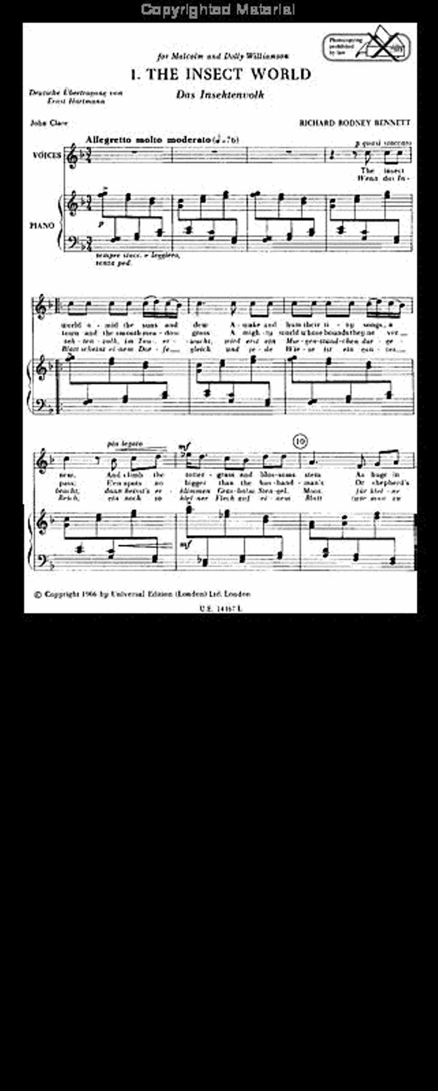The Insect World, Vocal Score Chamber Music scores gallery preview page 2