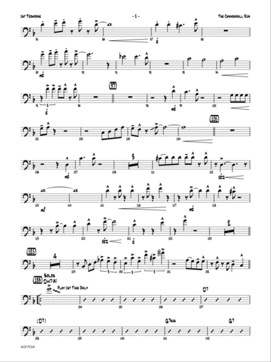 The Cannonball Run: 1st Trombone Jazz Ensemble scores gallery preview page 2