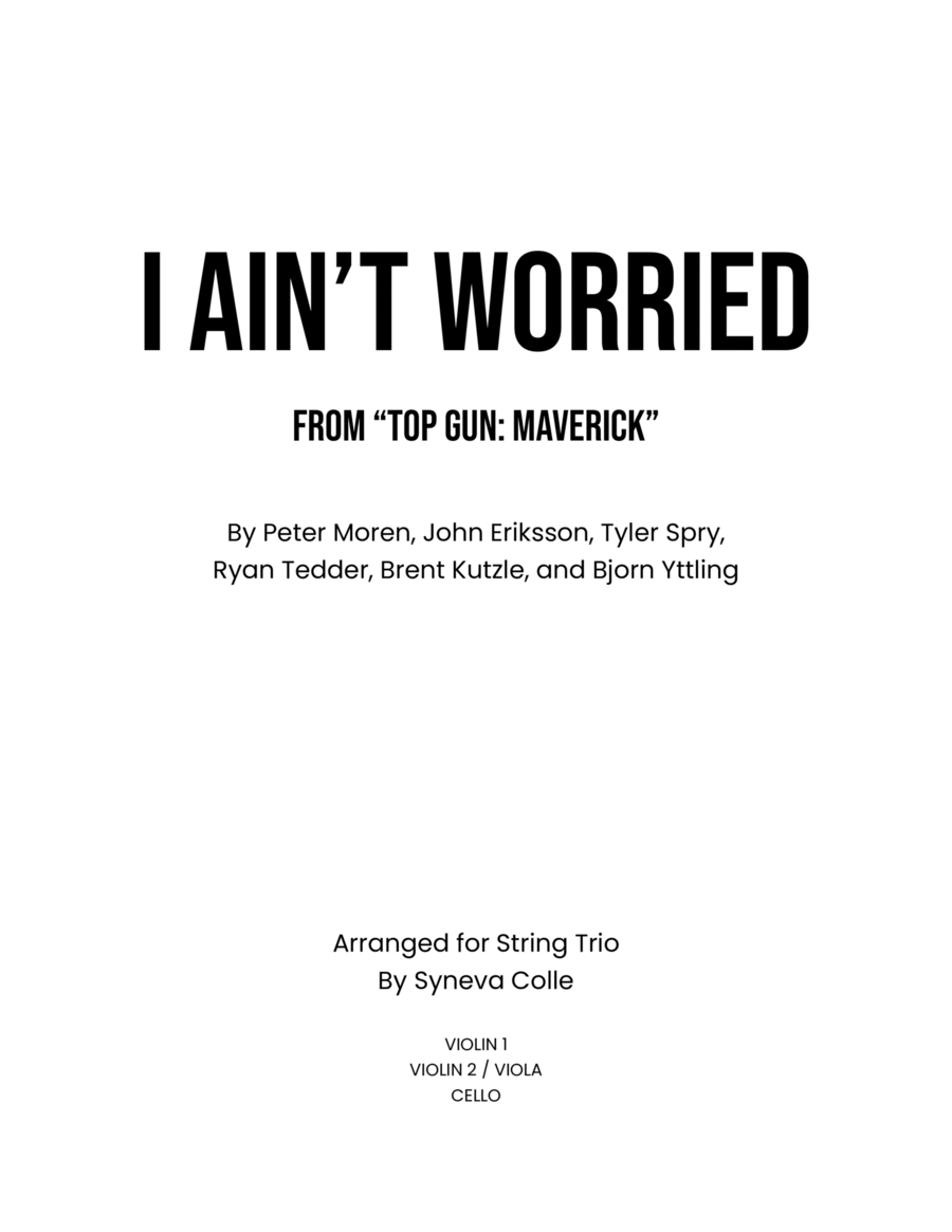 I Ain't Worried String Trio scores gallery preview page 1