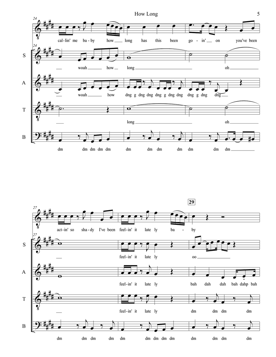 How Long 4-Part scores gallery preview page 5