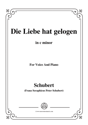 Schubert-Die Liebe hat gelogen,in c minor,Op.23,No.1,for Voice and Piano
