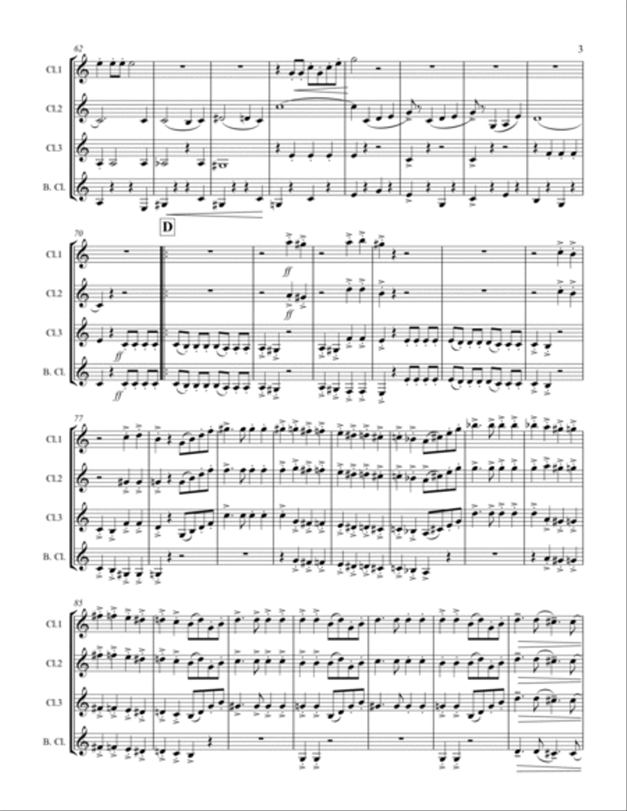 March - The Stars and Stripes Forever (for Clarinet Quartet) Clarinet Quartet scores gallery preview page 4