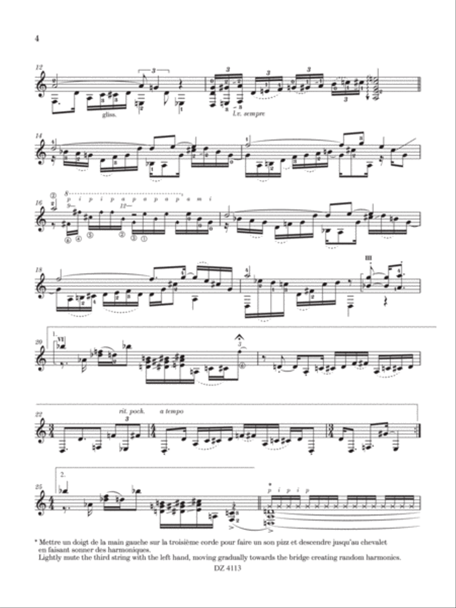 A Night in Bastille Classical Guitar scores gallery preview page 5