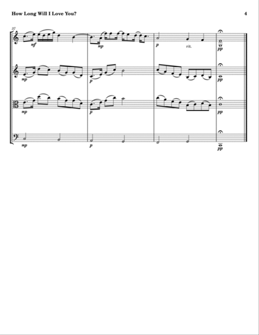How Long Will I Love You String Trio scores gallery preview page 4