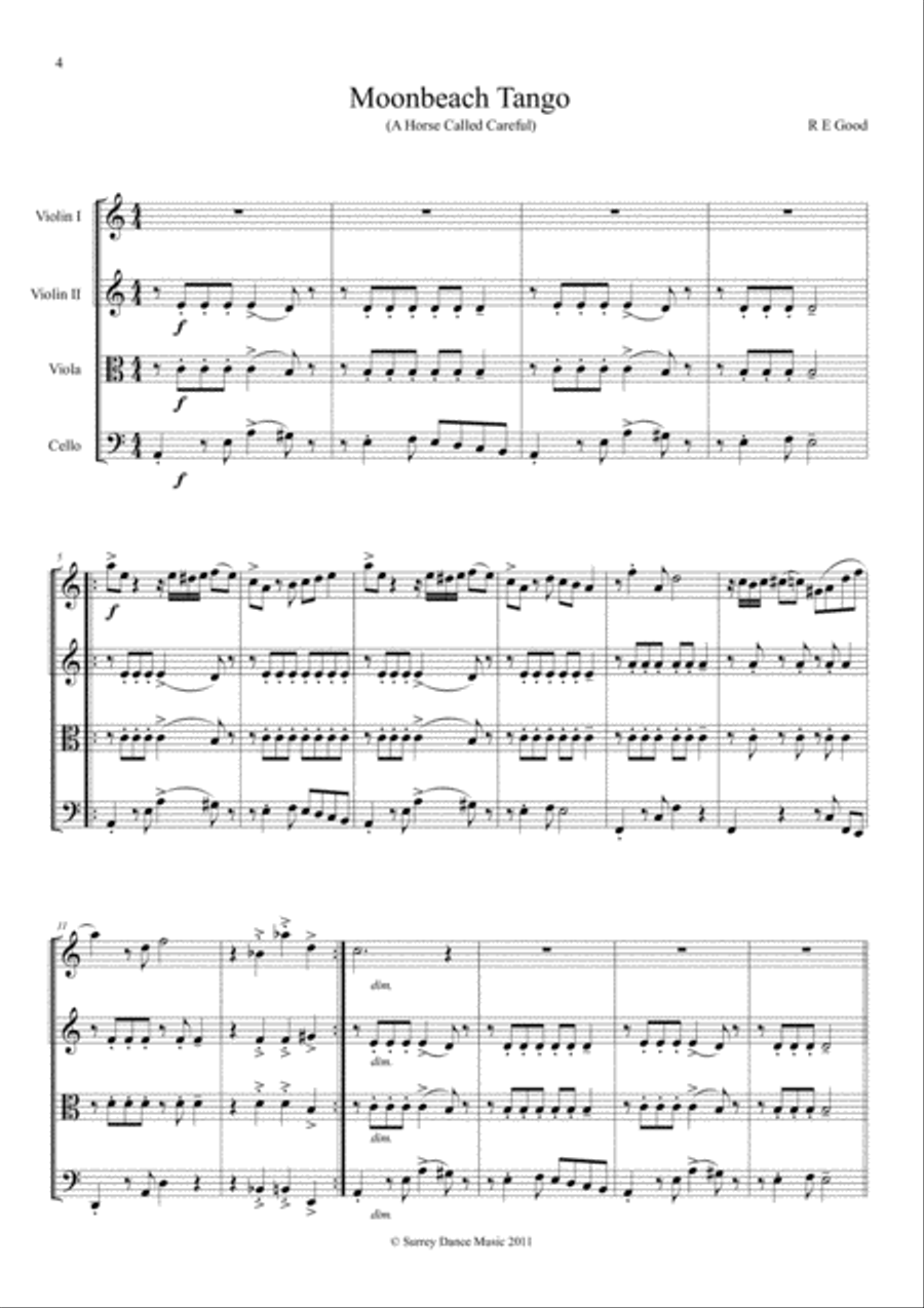 3 Tangos For String Quartet String Quartet scores gallery preview page 6