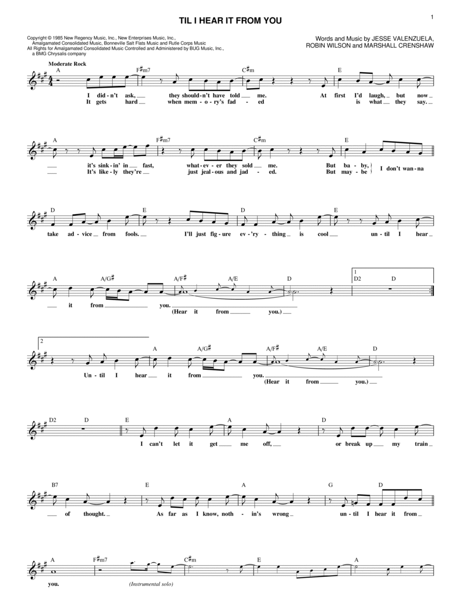 Til I Hear It From You Piano scores gallery preview page 1