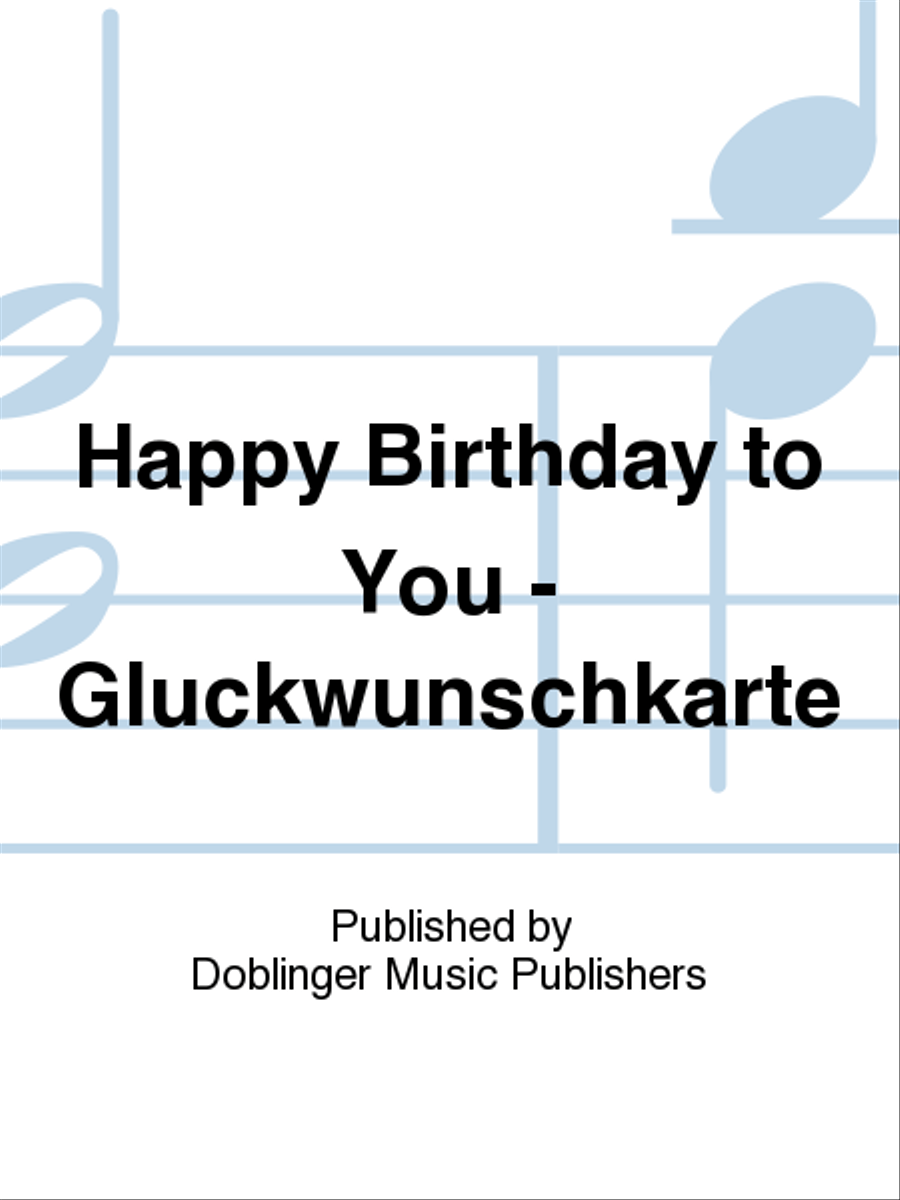 Happy Birthday to You - Gluckwunschkarte Greeting & Postcards scores gallery preview page 1