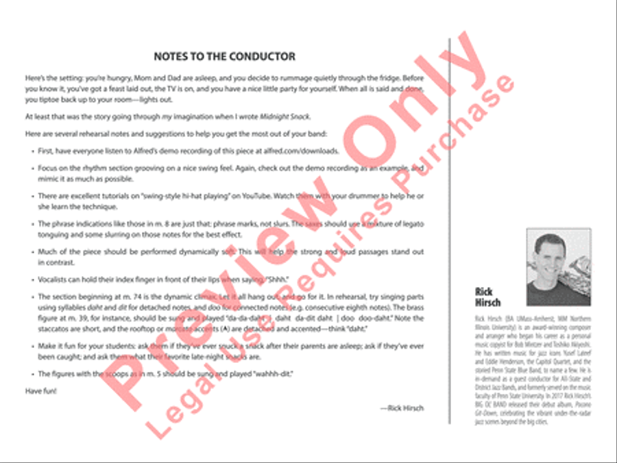 Midnight Snack Midnight Snack Jazz Ensemble scores gallery preview page 3