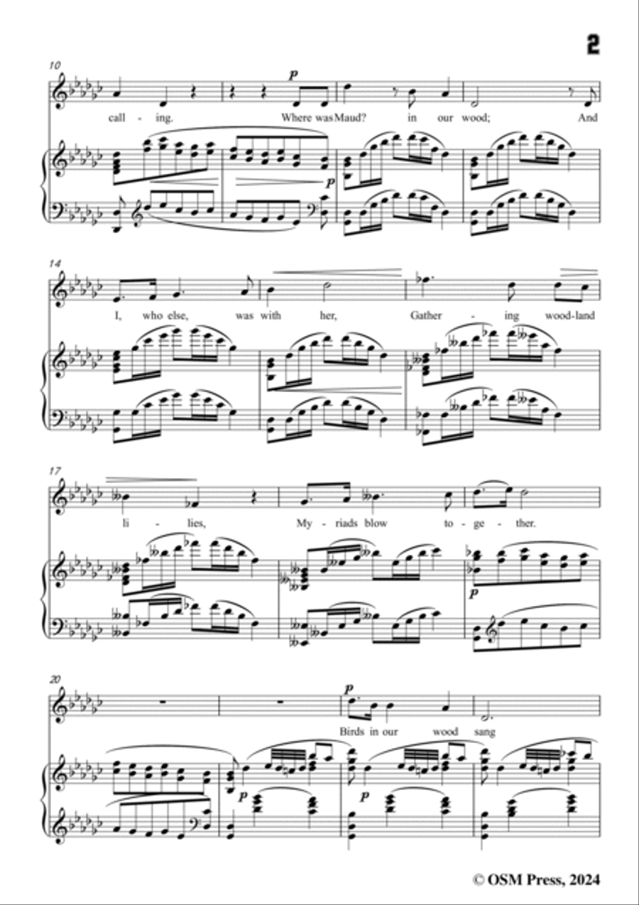 Somervell-Birds in the high hall Garden,in G flat Major Voice scores gallery preview page 3