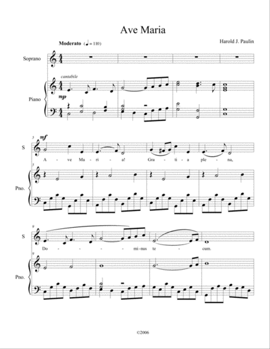Ave Maria Voice scores gallery preview page 1