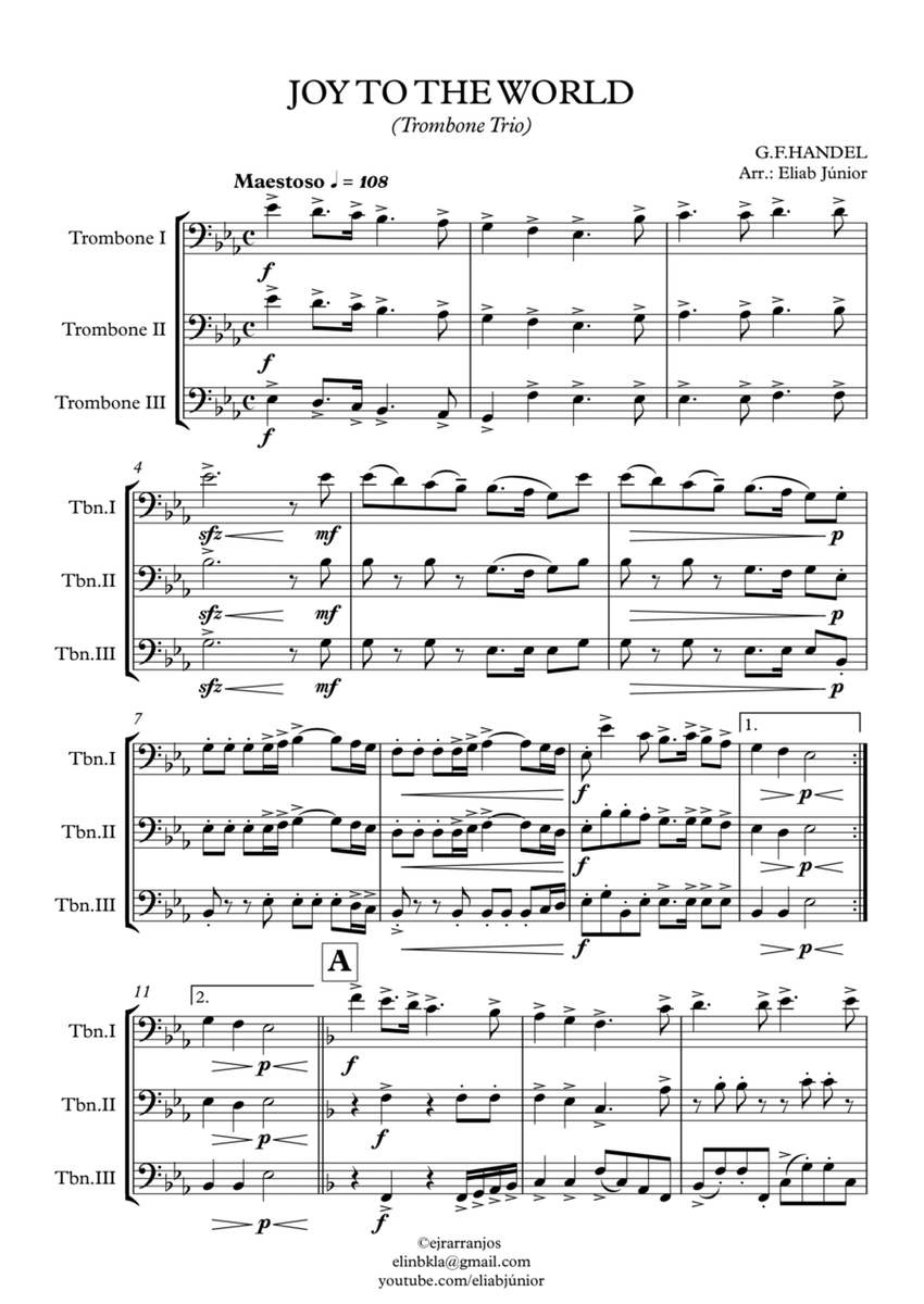 Joy To The World - Trombone Trio image number null