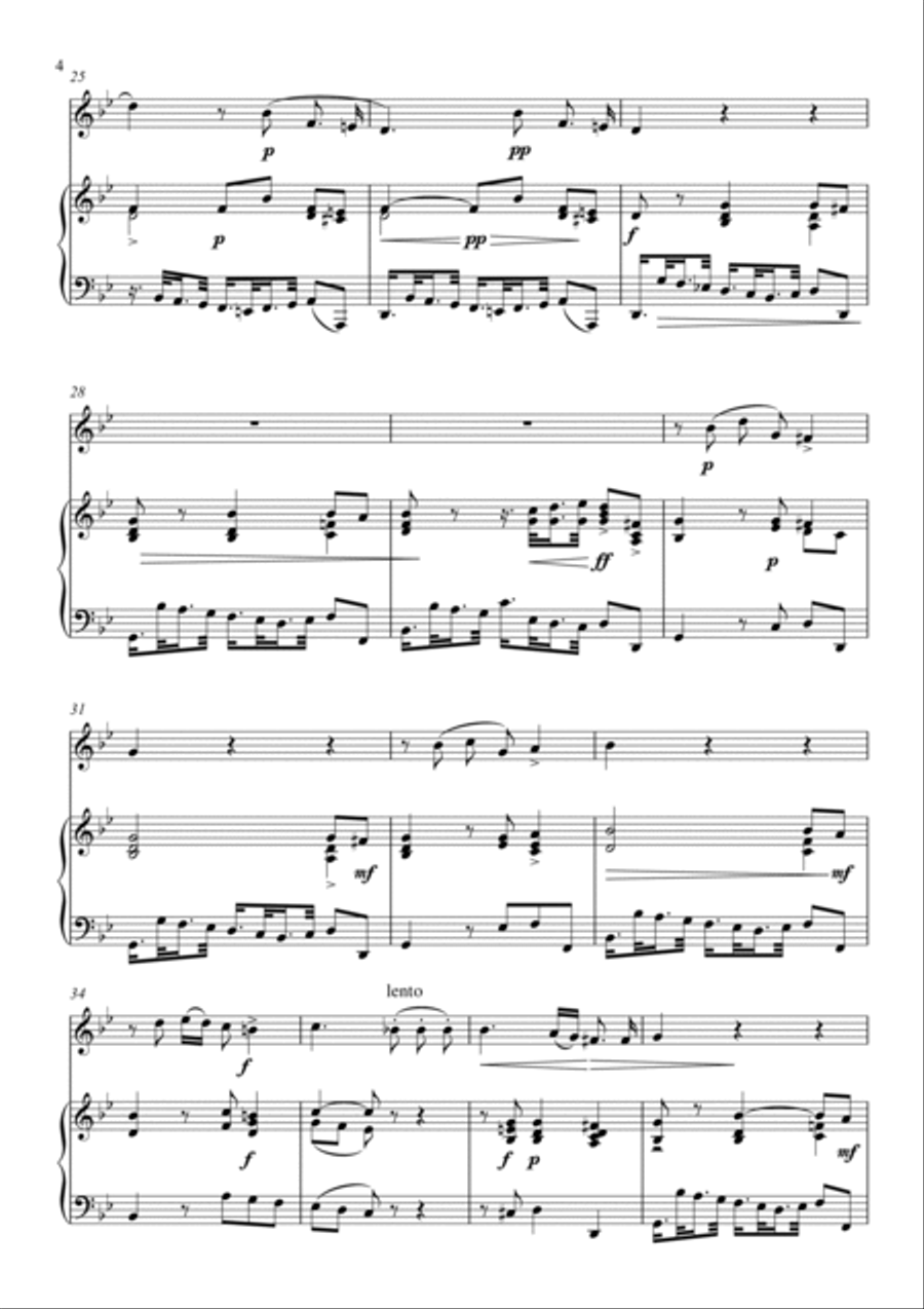 Alessandro Scarlatti - Son tutta duolo (Piano and Oboe) Small Ensemble scores gallery preview page 4