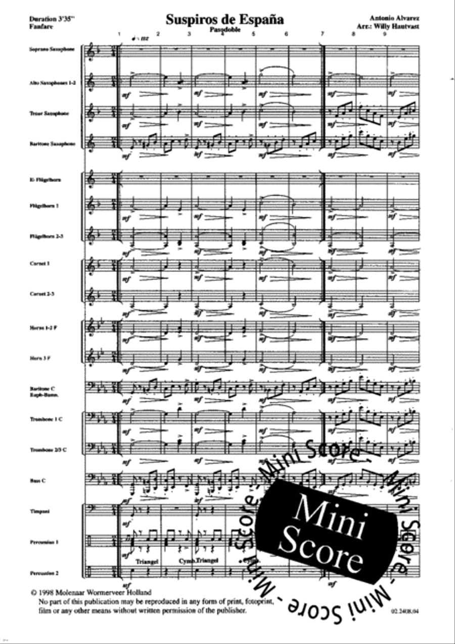 Suspiros de Espana Fanfare Band scores gallery preview page 5