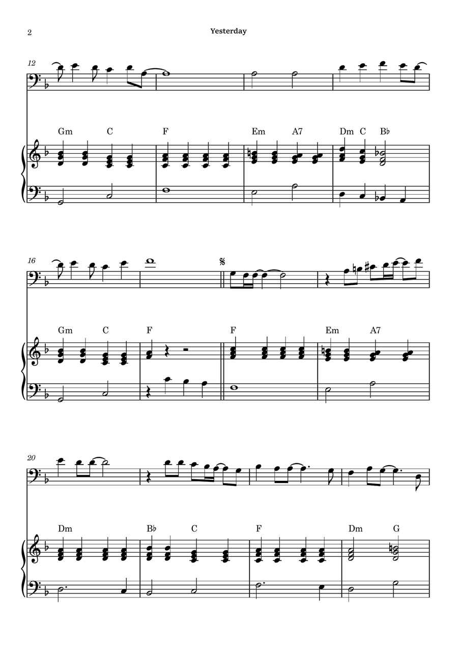 Yesterday Piano scores gallery preview page 2