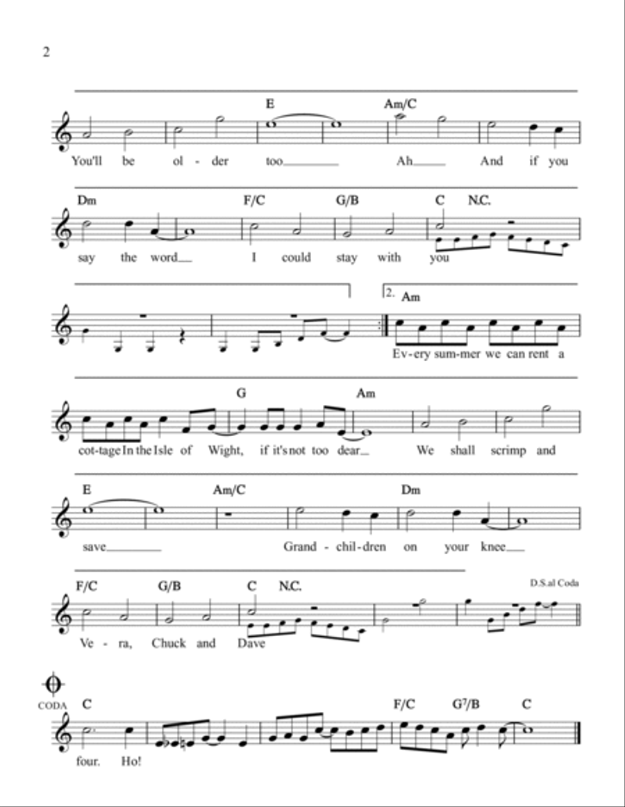 When I'm Sixty-four Voice scores gallery preview page 3