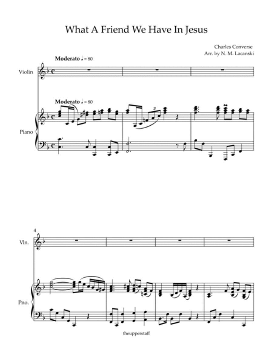 What A Friend We Have In Jesus Violin Solo scores gallery preview page 2