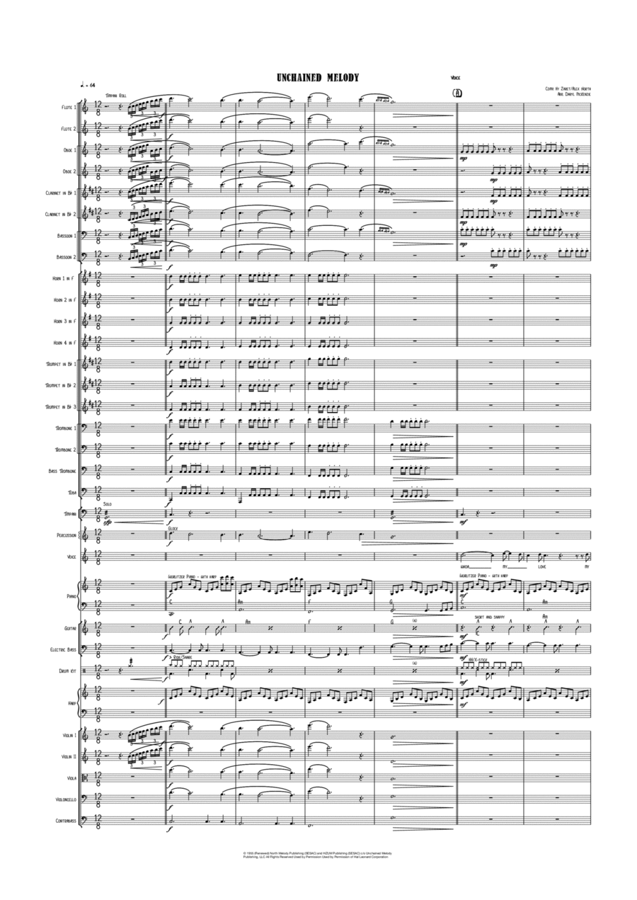 Unchained Melody Full Orchestra scores gallery preview page 1