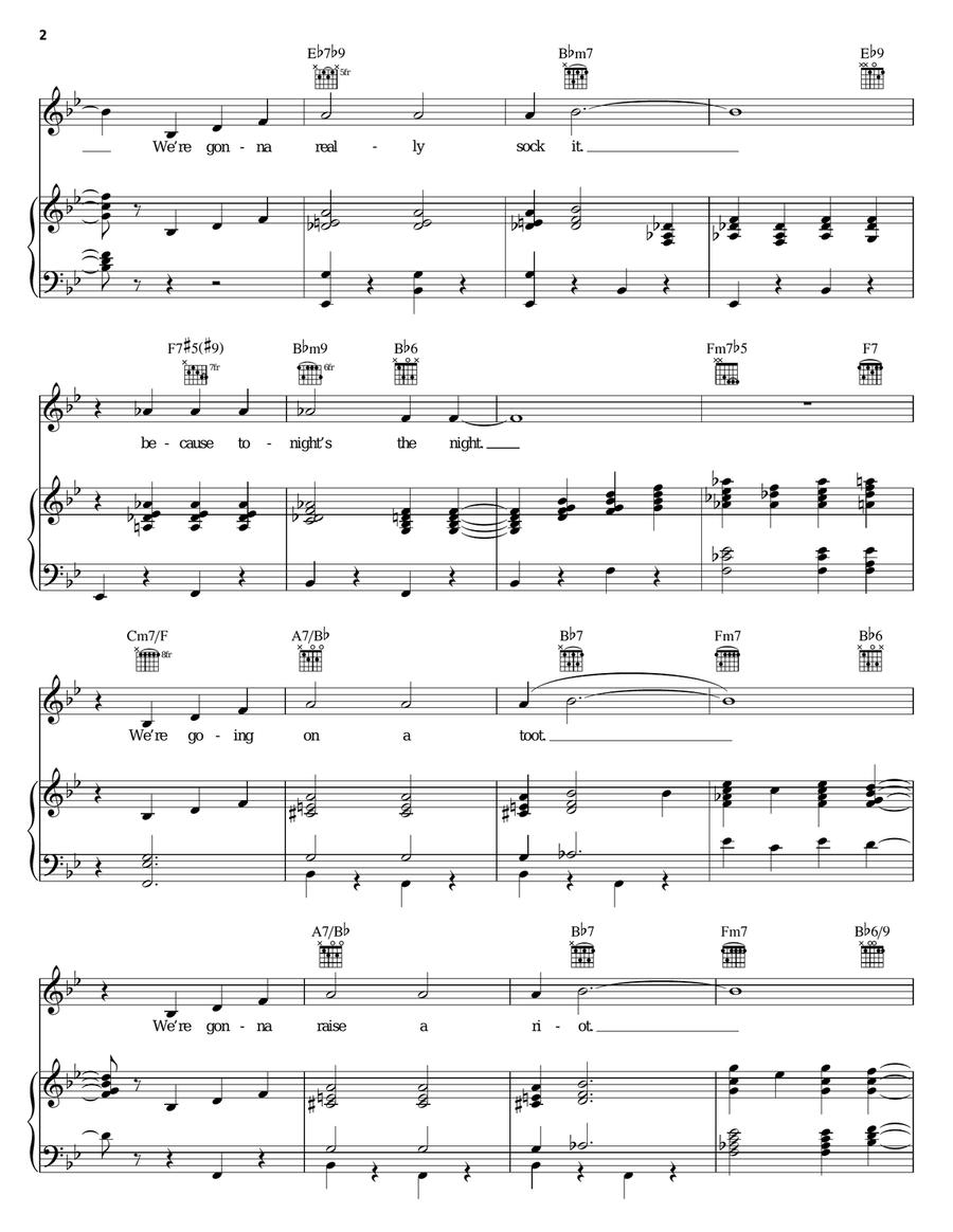 On The Town Piano, Vocal, Guitar scores gallery preview page 2
