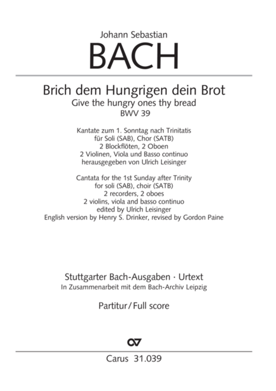 Give the hungry ones thy bread (Brich dem Hungrigen dein Brot) 4-Part scores gallery preview page 2