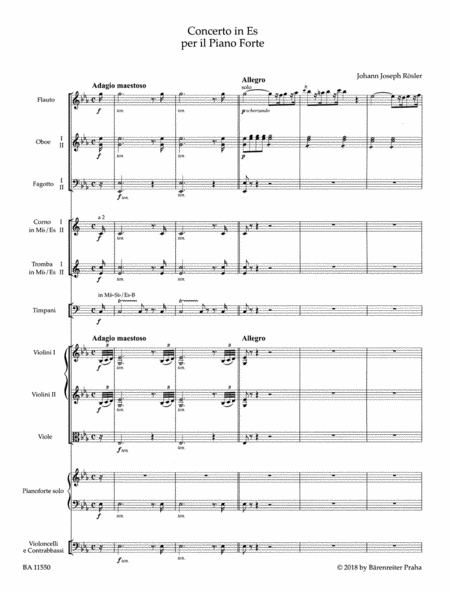 Concerto for Pianoforte and Orchestra no. 2 in E-flat major