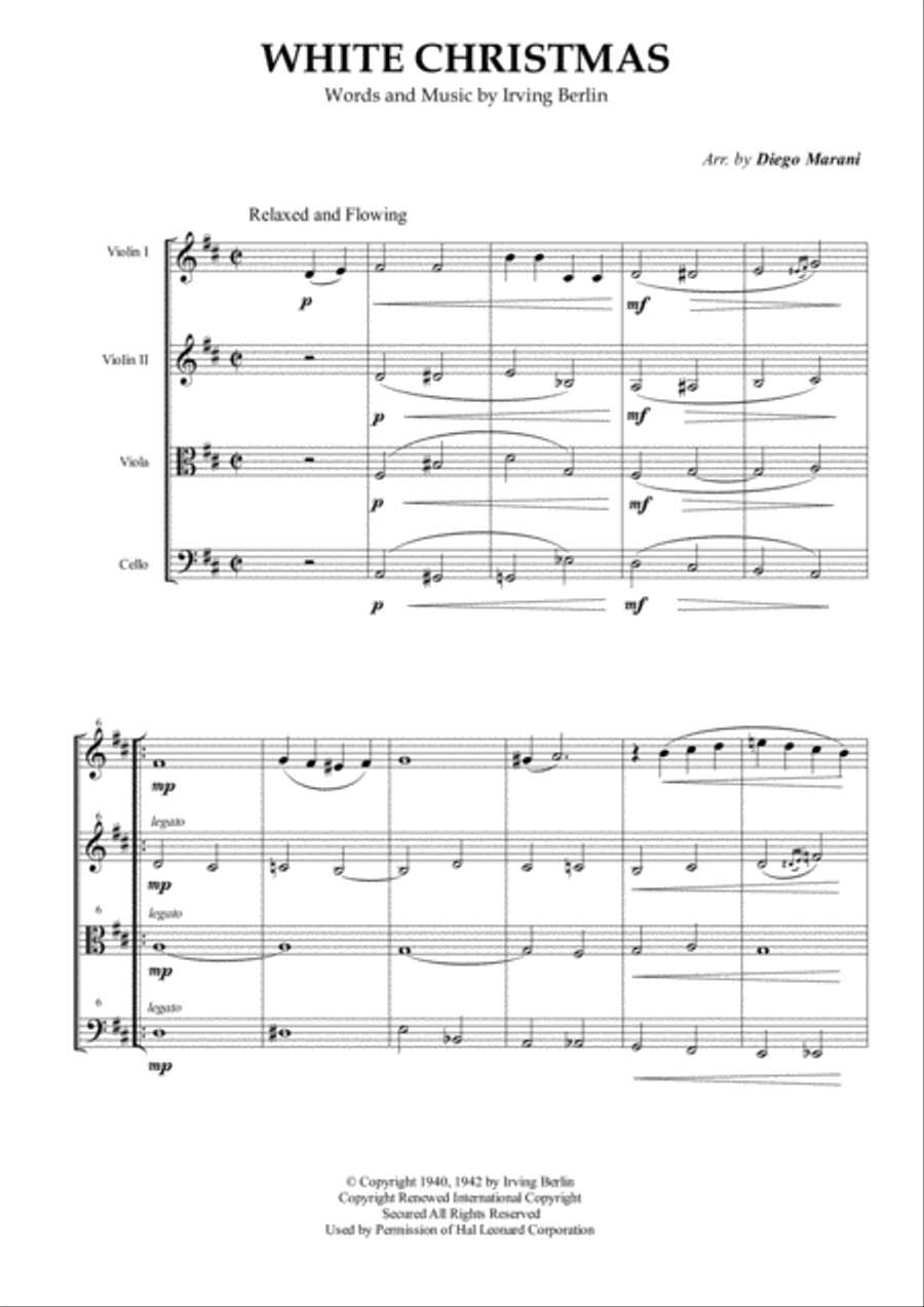 White Christmas String Quartet scores gallery preview page 4