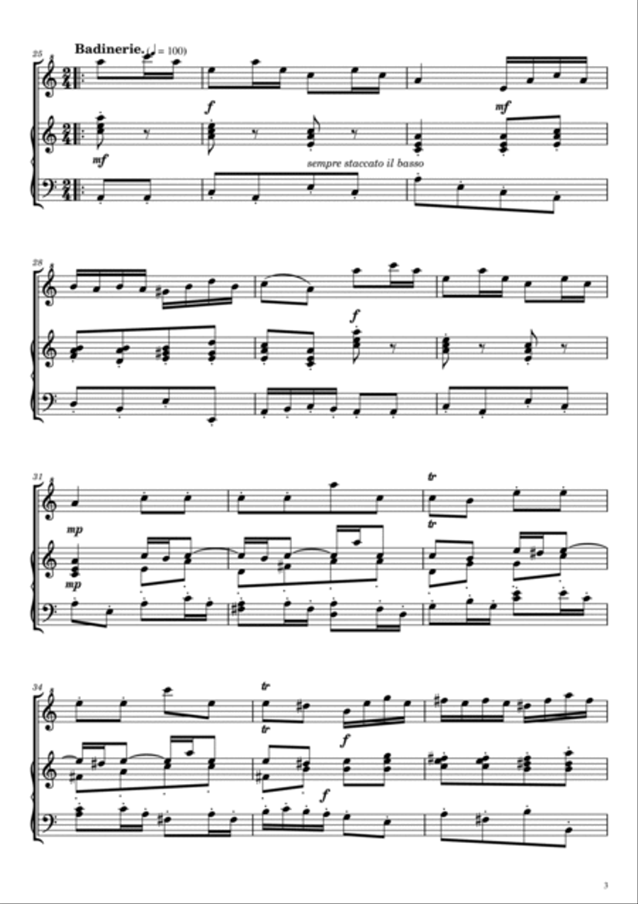 Bach - Minuet et Badinerie - d'après Orchestral Suite No.2 in B minor, BWV 1067 Chamber Orchestra scores gallery preview page 3