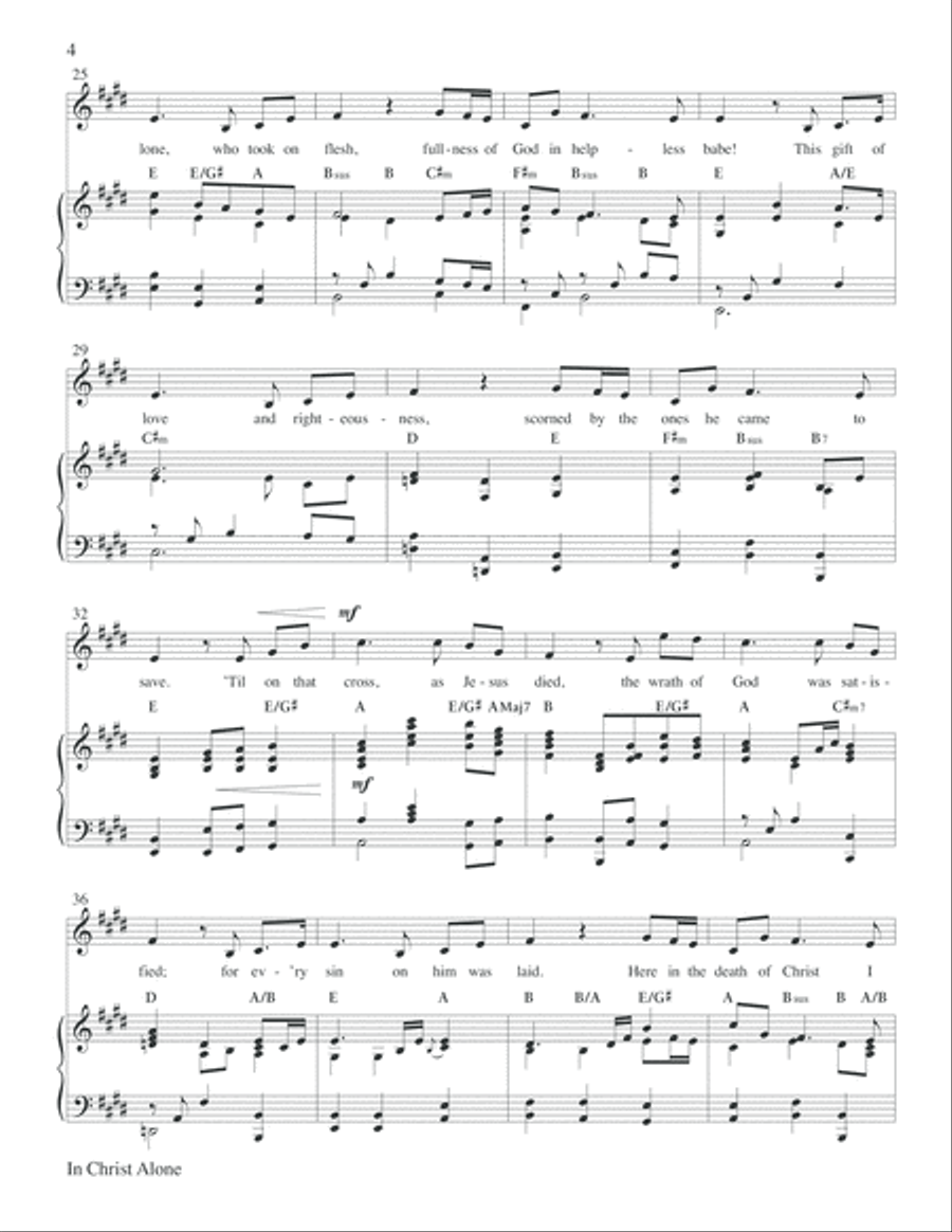 In Christ Alone Medium Voice scores gallery preview page 4