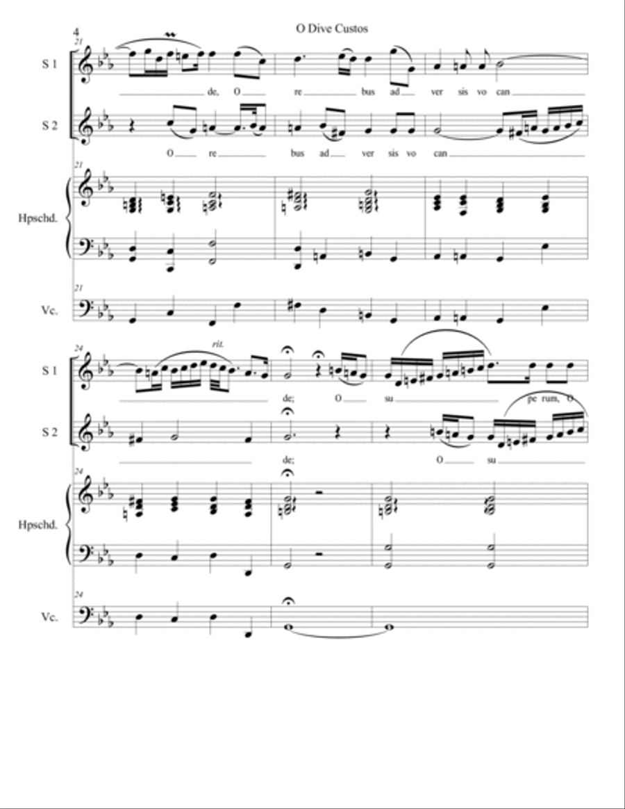 O Dive Custos O Dive Custos Soprano Voice scores gallery preview page 4