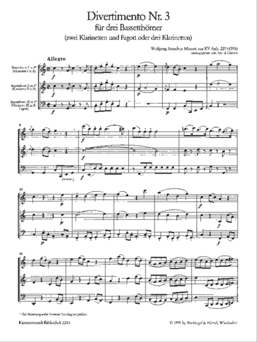 5 Divertimentos K. 439b (App. 229) Bassoon scores gallery preview page 2