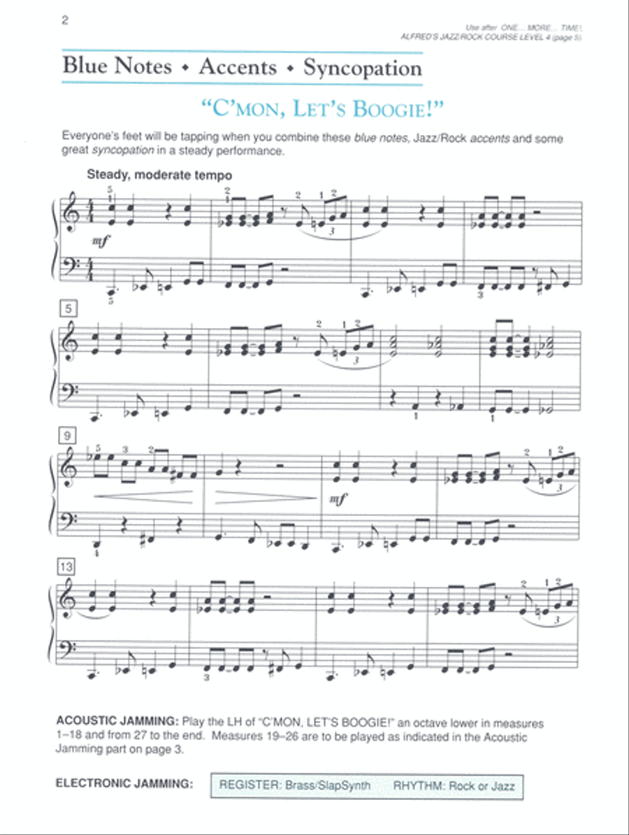 Alfred's Basic Jazz/Rock Course: Performance, Level 4 Piano Method scores gallery preview page 3