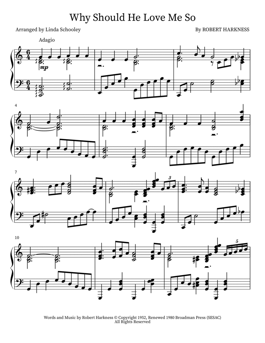 Why Should He Love Me So Piano Solo scores gallery preview page 1