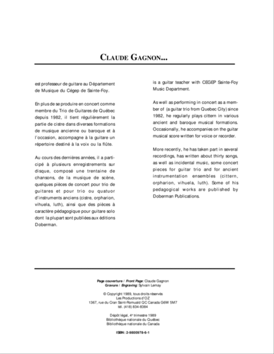 Répertoire monodique pour guitare Classical Guitar scores gallery preview page 2