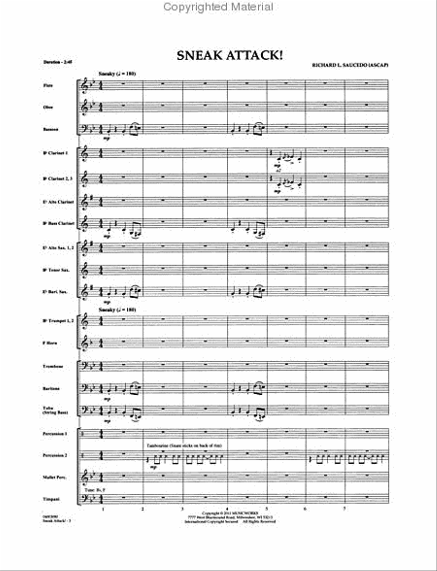 Sneak Attack! Concert Band scores gallery preview page 2