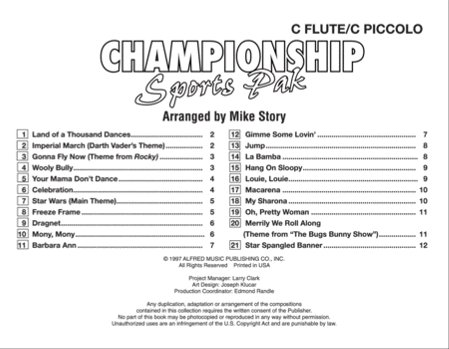 Championship Sports Pak - Flute/Piccolo Marching Band scores gallery preview page 2