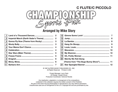 Championship Sports Pak - Flute/Piccolo