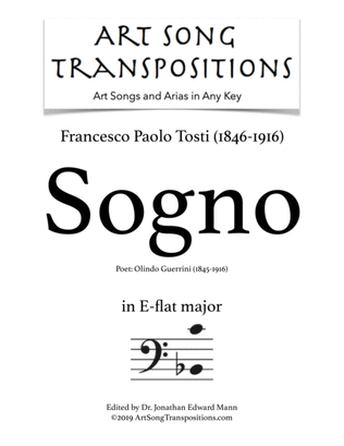 Book cover for TOSTI: Sogno (transposed to E-flat major, bass clef)