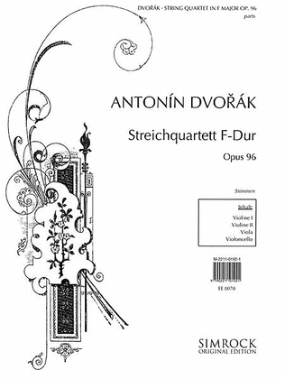 Book cover for String Quartet No. 12 in F, Op. 96