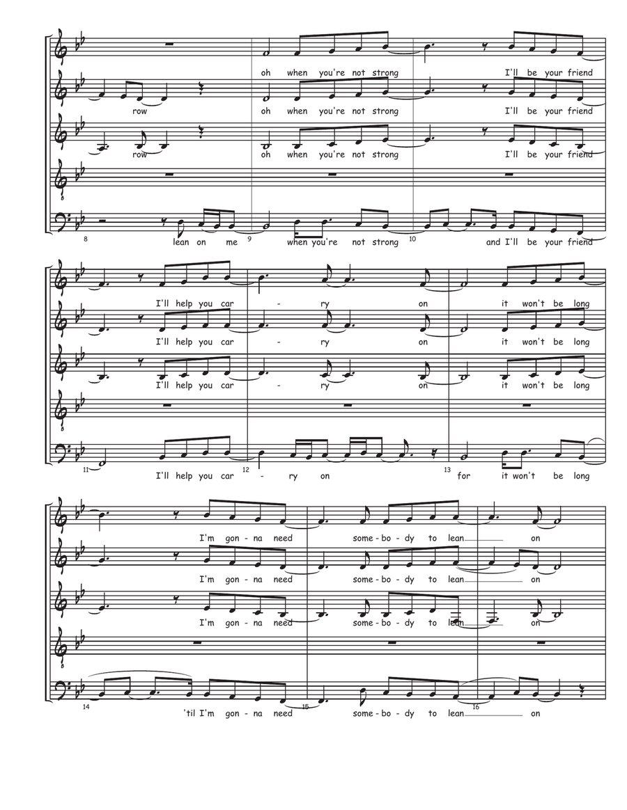 Lean On Me Lean On Me 4-Part scores gallery preview page 2