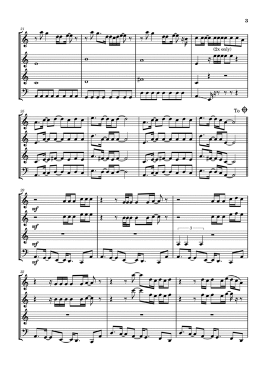 Uh Oh (here I Go) Woodwind Quartet scores gallery preview page 4